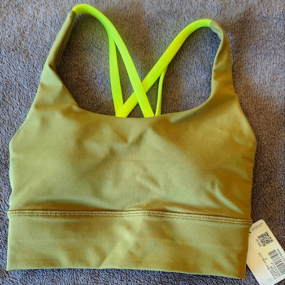Lululemon Energy Bra Long-Line in two tone green.  NEW in sizes 2 and 4 - Picture 1 of 3